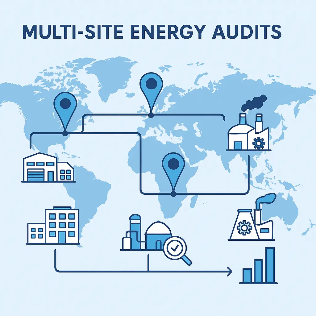 Multi-Site Energy Audits for 6-stage decarbonisation pathway